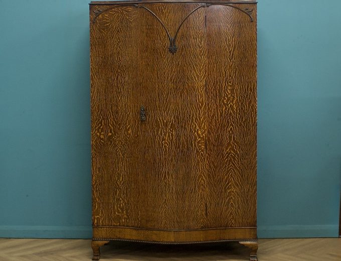 Vintage Art Deco Oak Wardrobe, 1930s, #1736 10
