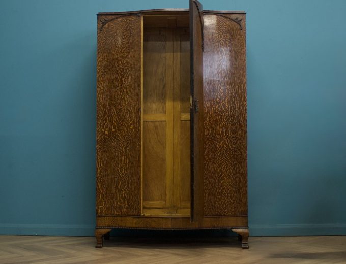 Vintage Art Deco Oak Wardrobe, 1930s, #1736 2