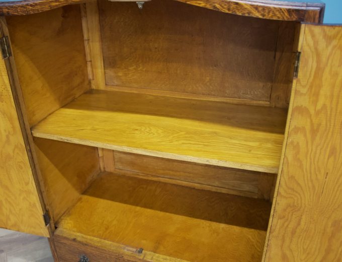 Art Deco Oak Tallboy Linen Cabinet, 1930s #1738 5