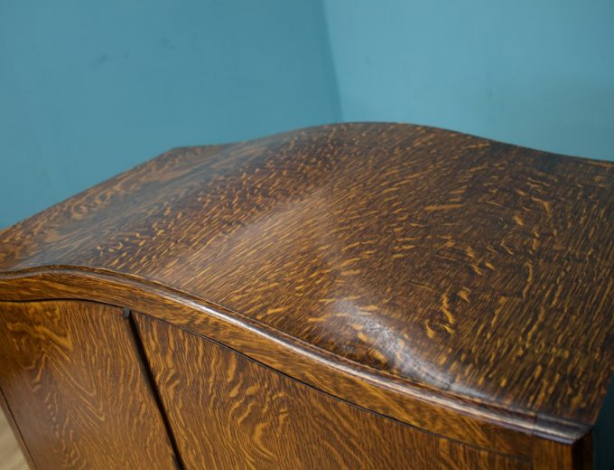 Art Deco Oak Tallboy Linen Cabinet, 1930s #1738 1