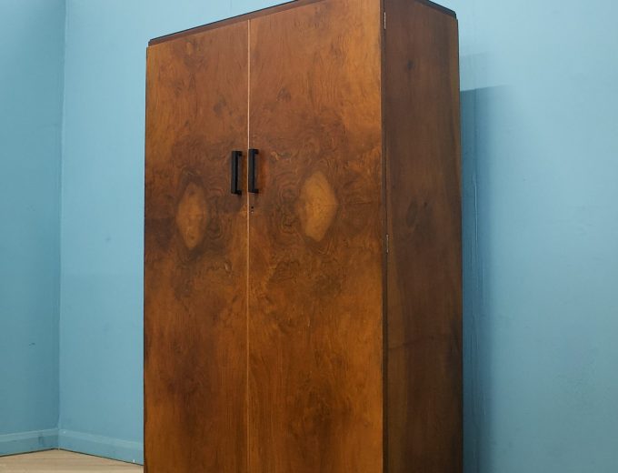 Vintage Art Deco Burr Walnut Fitted Compactum Wardrobe, 1930s #1739 7