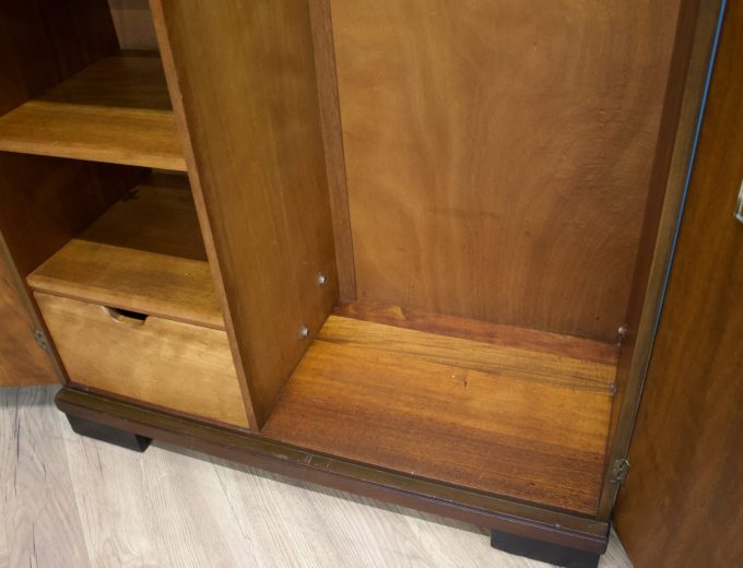 Vintage Art Deco Burr Walnut Fitted Compactum Wardrobe, 1930s #1739 4