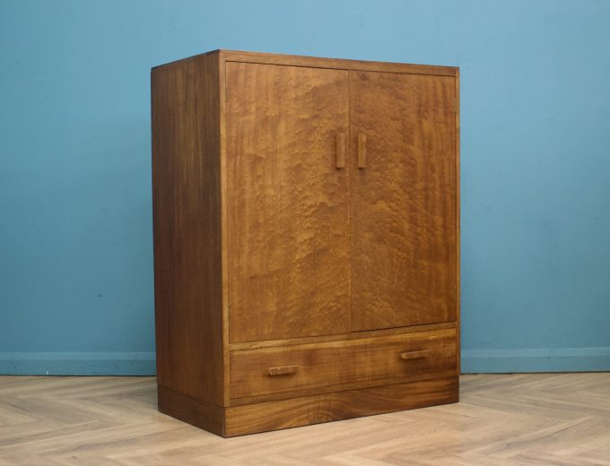 Vintage Art Deco Style Walnut Compactum Compact Wardrobe, 1950s #1748 1