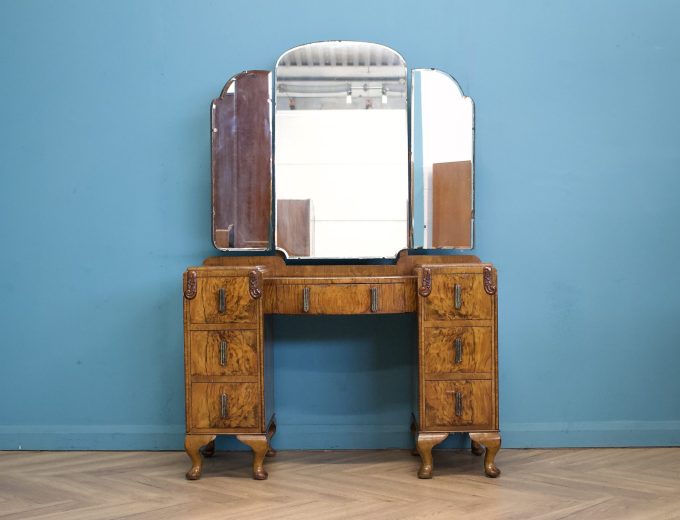 Art Deco Walnut Dressing Table, 1930s #1746 10