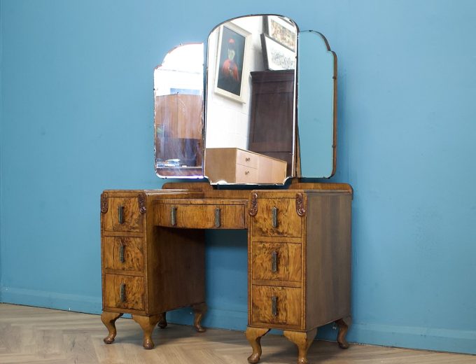 Art Deco Walnut Dressing Table, 1930s #1746 9