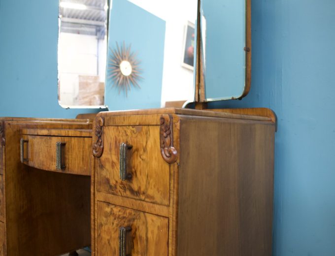 Art Deco Walnut Dressing Table, 1930s #1746 7