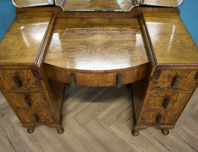 Art Deco Walnut Dressing Table, 1930s #1746 6