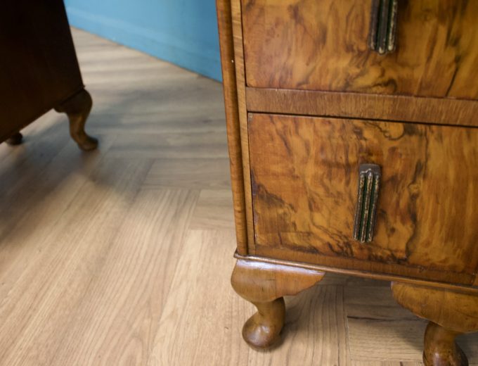 Art Deco Walnut Dressing Table, 1930s #1746 0