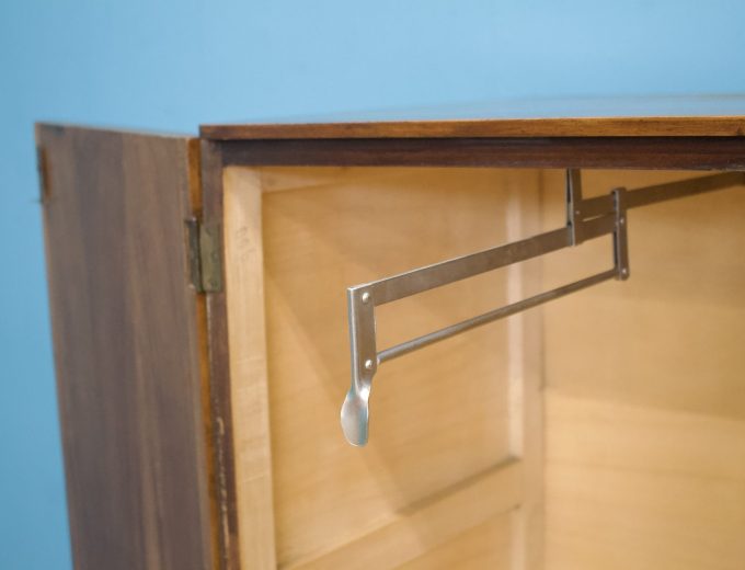 Vintage Art Deco Style Burr Walnut Compact Wardrobe, 1950s #1745 2