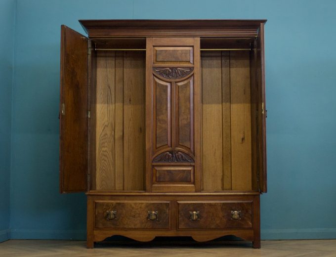 Antique Edwardian Walnut Wardrobe, 1900s #1742 M 6
