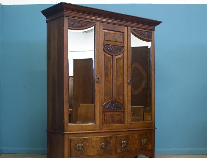 Antique Edwardian Walnut Wardrobe, 1900s #1742 M 0