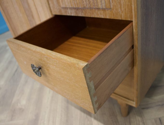 Vintage Art Deco Style Limed Oak Compact Wardrobe, 1950s, #1741 6