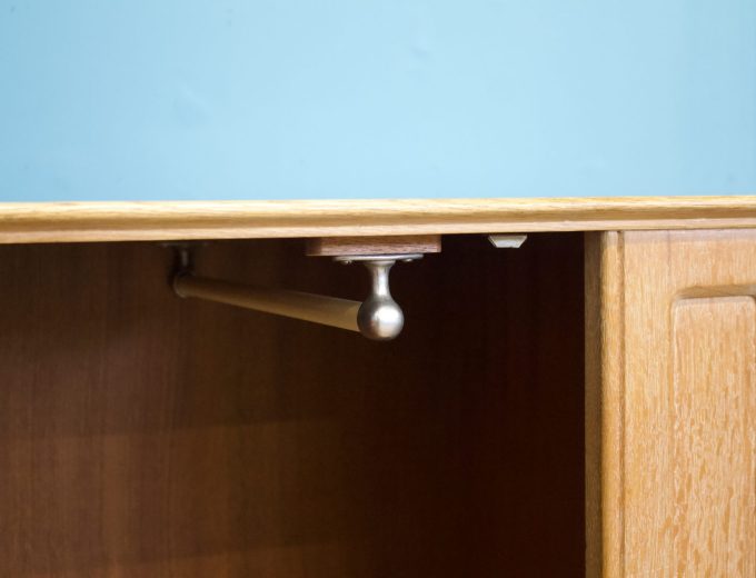 Vintage Art Deco Style Limed Oak Compact Wardrobe, 1950s, #1741 4