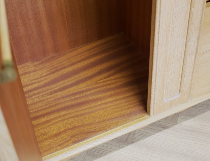 Vintage Art Deco Style Limed Oak Compact Wardrobe, 1950s, #1741 3