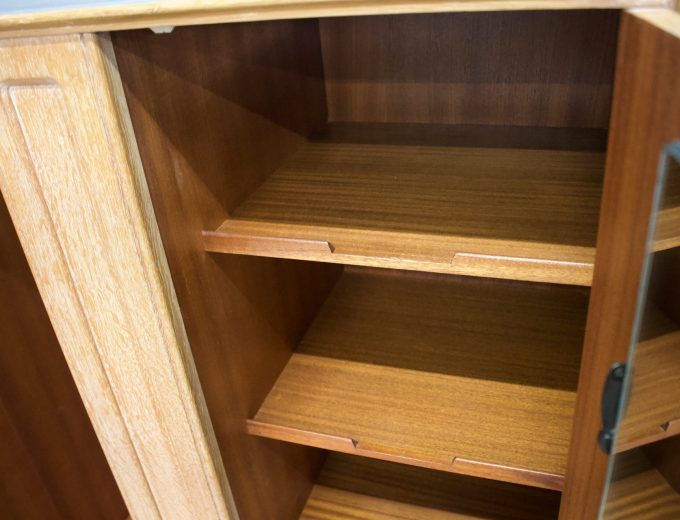 Vintage Art Deco Style Limed Oak Compact Wardrobe, 1950s, #1741 2