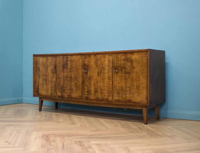 Mid Century Walnut Effect Stained Birch Sideboard , 1960s #1750 8