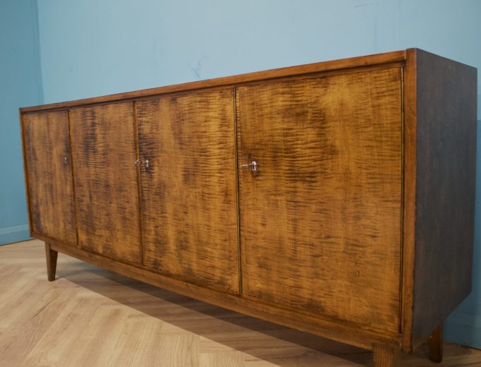 Mid Century Walnut Effect Stained Birch Sideboard , 1960s #1750 7