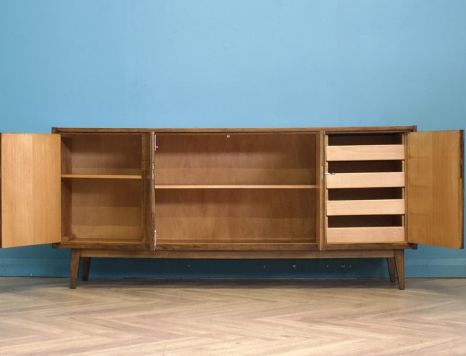 Mid Century Walnut Effect Stained Birch Sideboard , 1960s #1750 5