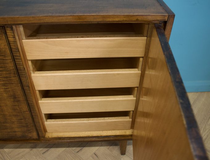 Mid Century Walnut Effect Stained Birch Sideboard , 1960s #1750 1