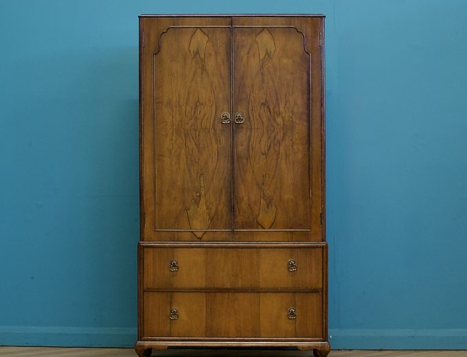 Vintage Art Deco Style Burr Walnut Tallboy from Beithcraft, 1940s #1751 6