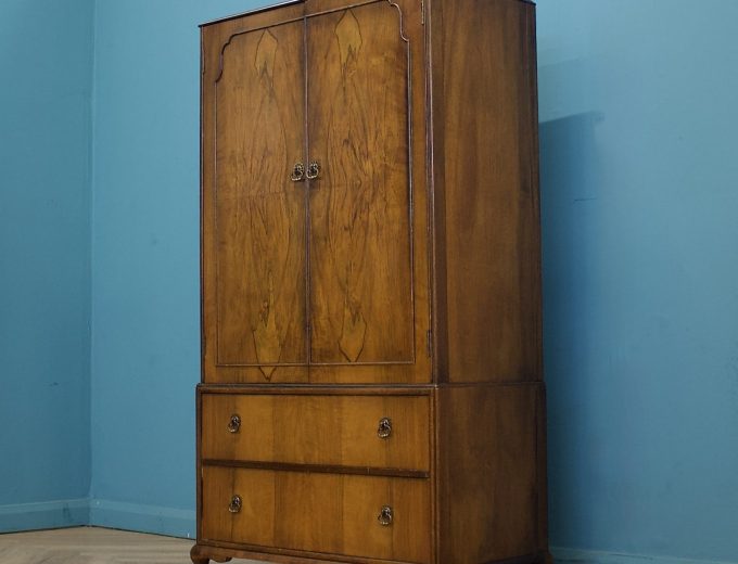 Vintage Art Deco Style Burr Walnut Tallboy from Beithcraft, 1940s #1751 5