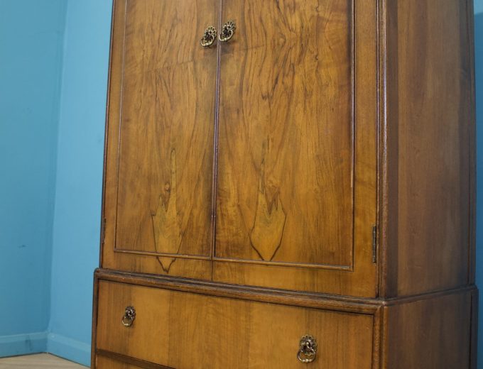 Vintage Art Deco Style Burr Walnut Tallboy from Beithcraft, 1940s #1751 4