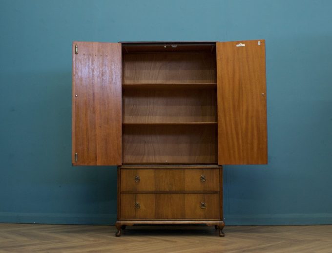 Vintage Art Deco Style Burr Walnut Tallboy from Beithcraft, 1940s #1751 1