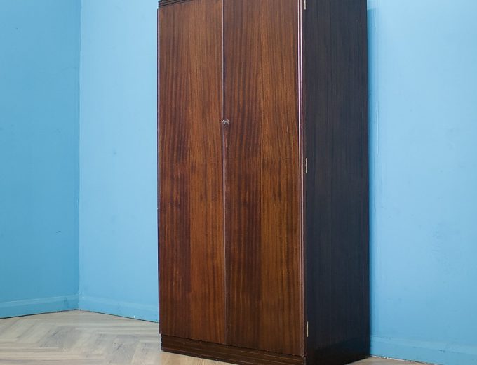 Vintage Art Deco Style Mahogany Compactum Compact Wardrobe, 1950s #1752 9