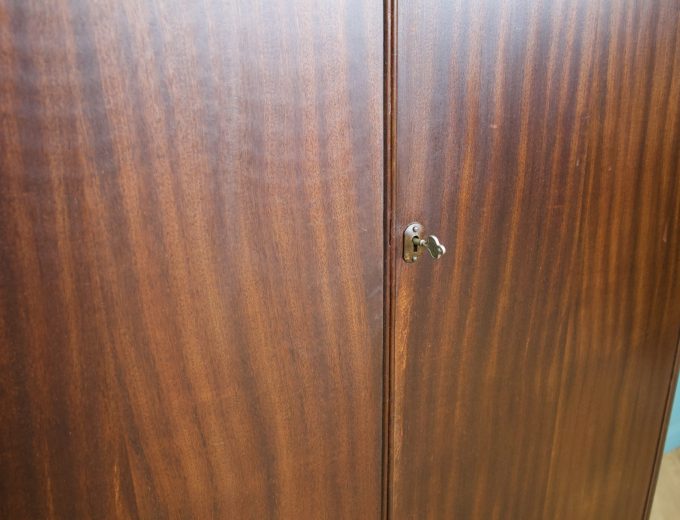 Vintage Art Deco Style Mahogany Compactum Compact Wardrobe, 1950s #1752 7