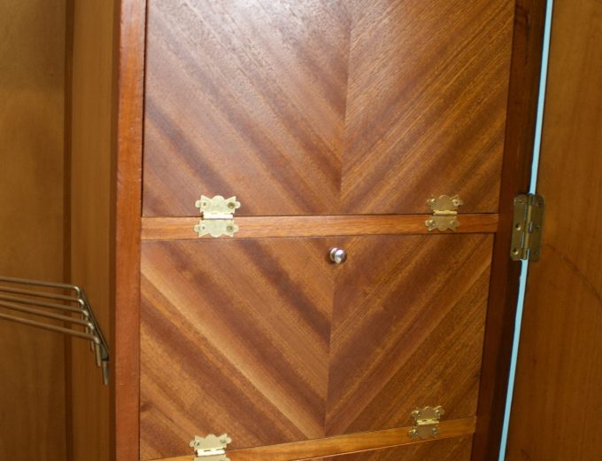 Vintage Art Deco Style Mahogany Compactum Compact Wardrobe, 1950s #1752 3