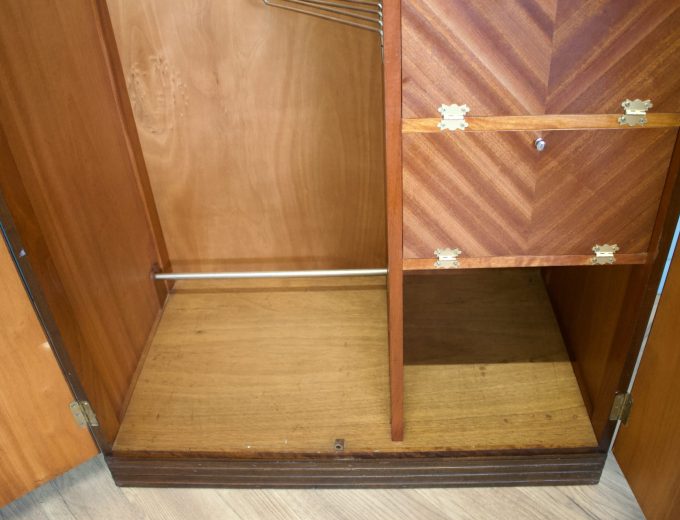 Vintage Art Deco Style Mahogany Compactum Compact Wardrobe, 1950s #1752 1