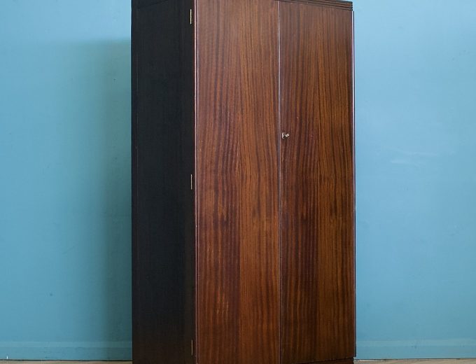Vintage Art Deco Style Mahogany Compactum Compact Wardrobe, 1950s #1752 0