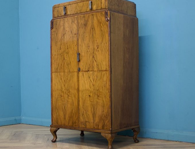 Art Deco Walnut Tallboy Linen Cabinet, 1930s #1754 8
