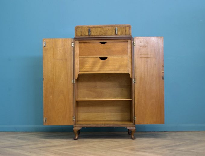 Art Deco Walnut Tallboy Linen Cabinet, 1930s #1754 4