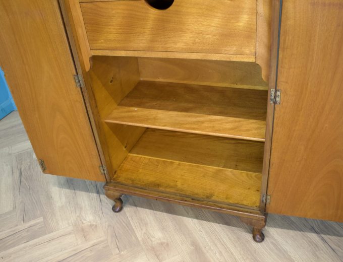 Art Deco Walnut Tallboy Linen Cabinet, 1930s #1754 3