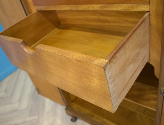 Art Deco Walnut Tallboy Linen Cabinet, 1930s #1754 2