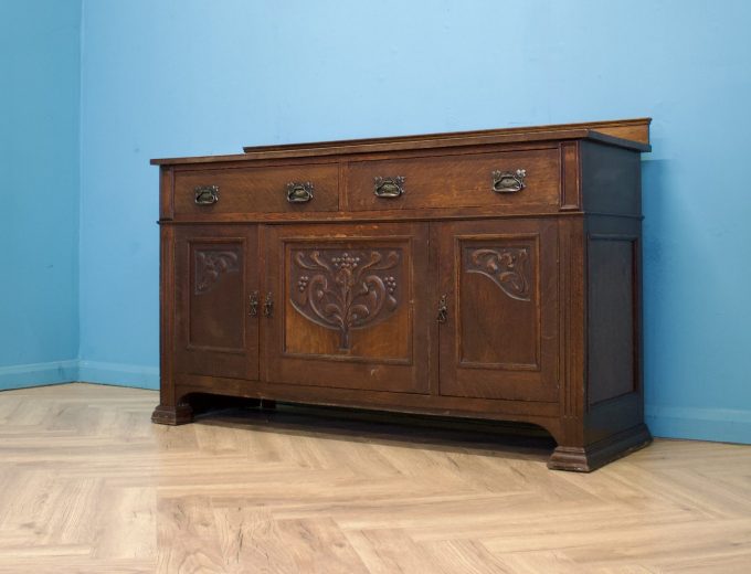 Antique Art Nouveau Oak Sideboard, 1900s #1757 M 9