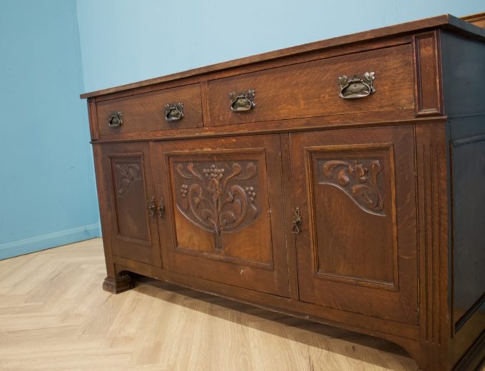 Antique Art Nouveau Oak Sideboard, 1900s #1757 M 8