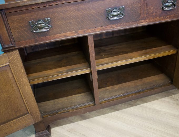 Antique Art Nouveau Oak Sideboard, 1900s #1757 M 3