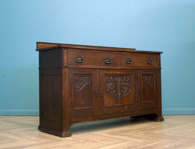 Antique Art Nouveau Oak Sideboard, 1900s #1757 M 0