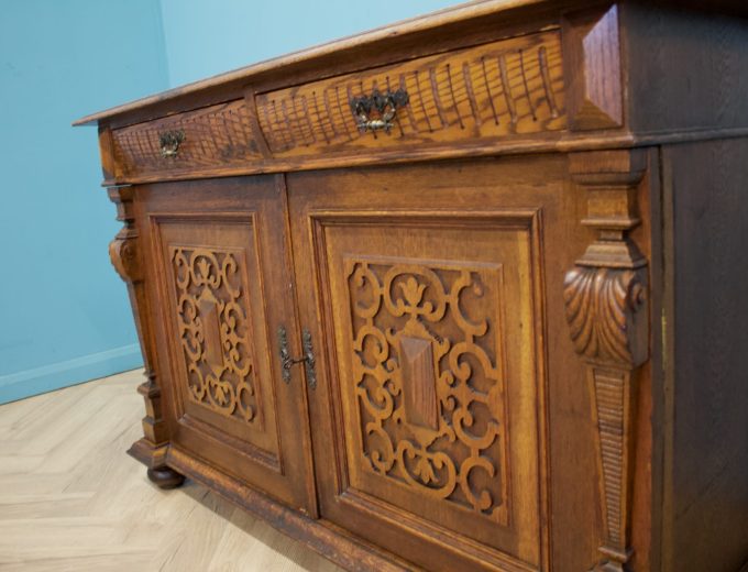 Antique Continental Oak Sideboard, 1900s #1758 6