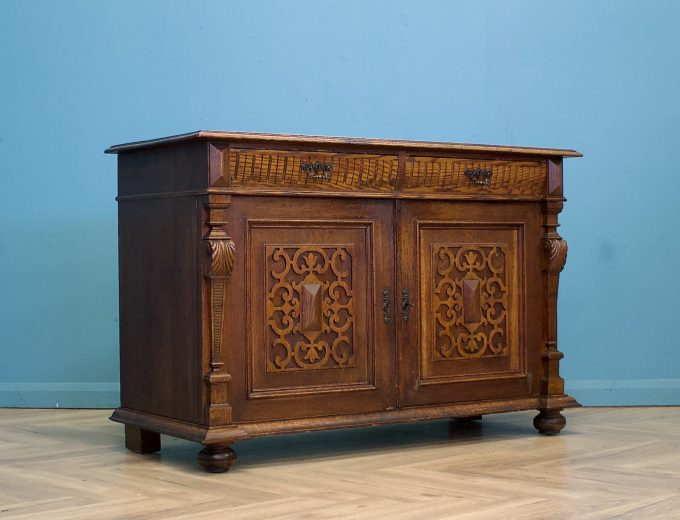 Antique Continental Oak Sideboard, 1900s #1758 0