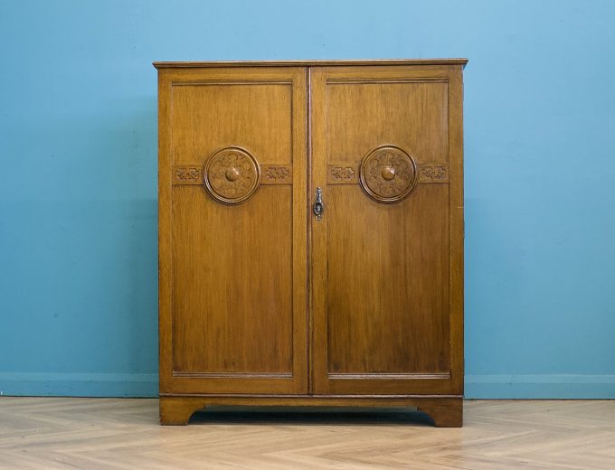 Art Deco Oak Tallboy / Compactum – The Valet, 1930s #1761 9