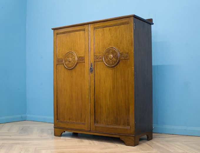Art Deco Oak Tallboy / Compactum – The Valet, 1930s #1761 8