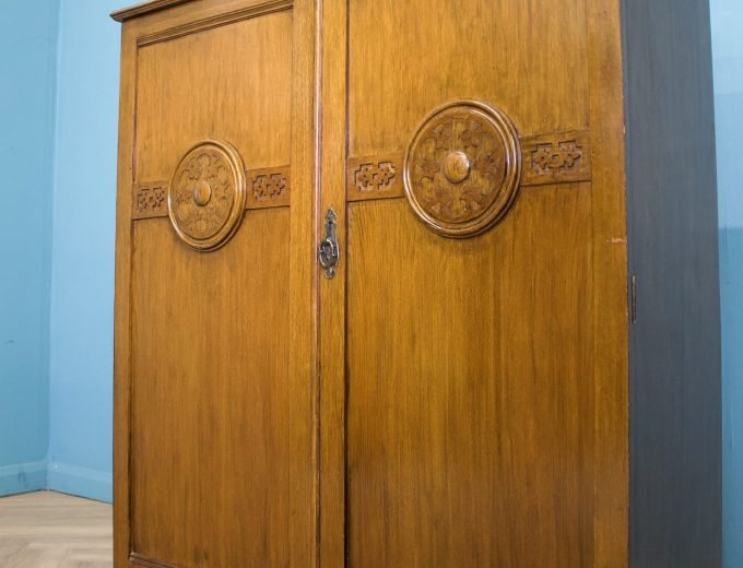 Art Deco Oak Tallboy / Compactum – The Valet, 1930s #1761 7