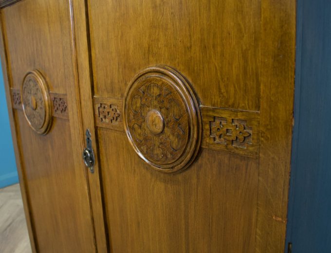 Art Deco Oak Tallboy / Compactum – The Valet, 1930s #1761 6