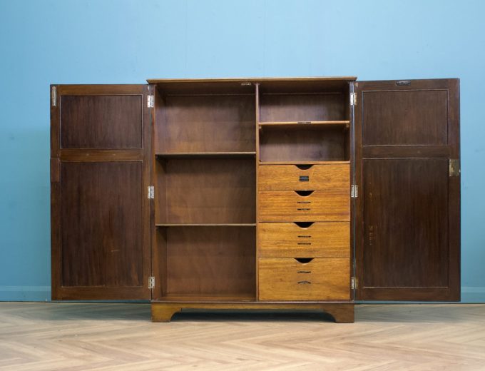 Art Deco Oak Tallboy / Compactum – The Valet, 1930s #1761 5