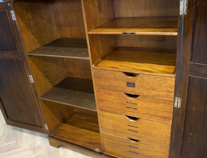 Art Deco Oak Tallboy / Compactum – The Valet, 1930s #1761 3