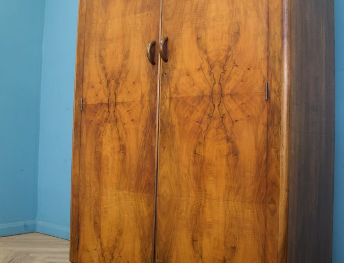 Vintage Art Deco Burr Walnut Wardrobe, 1930s #1760 6
