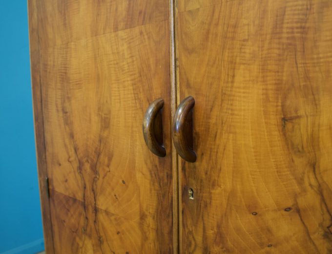 Vintage Art Deco Burr Walnut Wardrobe, 1930s #1760 5